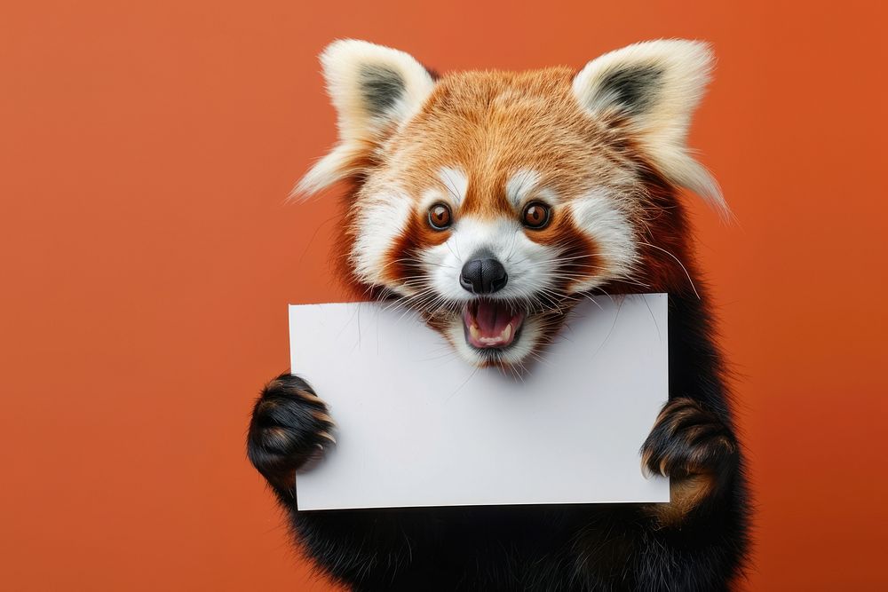 Photo of shocked red panda wildlife pet female.