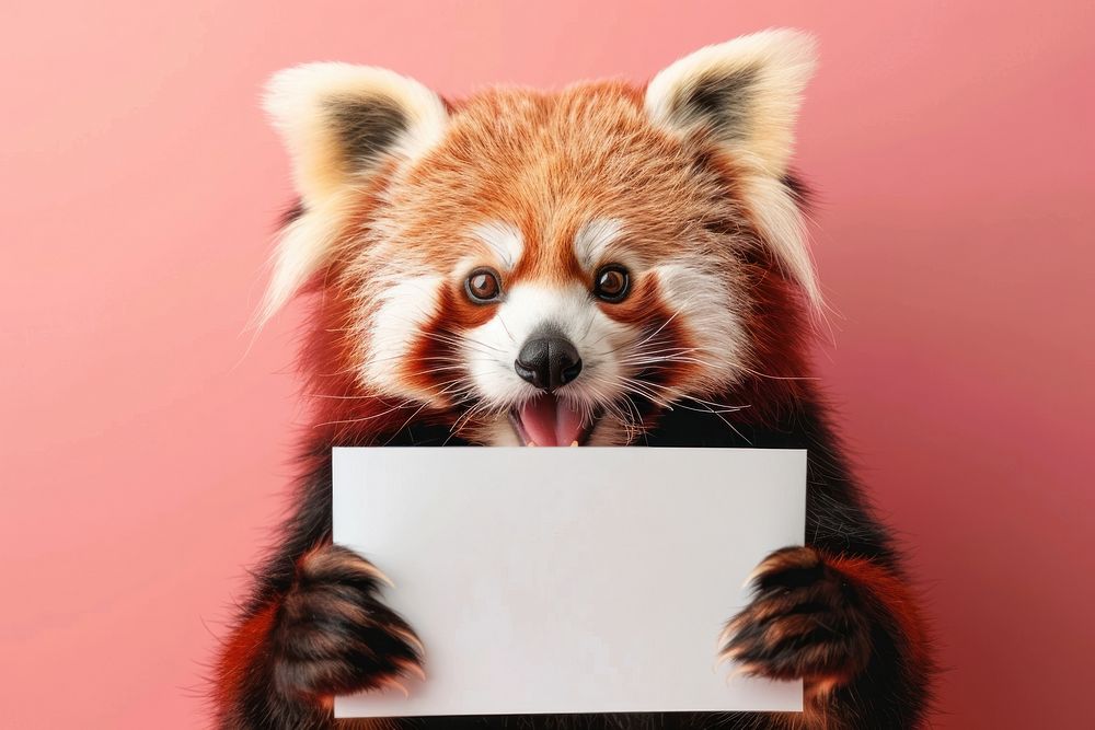 Photo of shocked red panda wildlife pet animal.