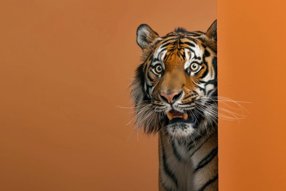 Photo of shocked tiger wildlife animal mammal.