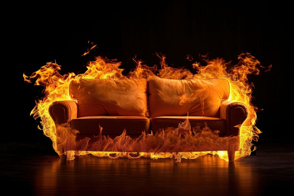 Photo of sofa flame fire furniture.