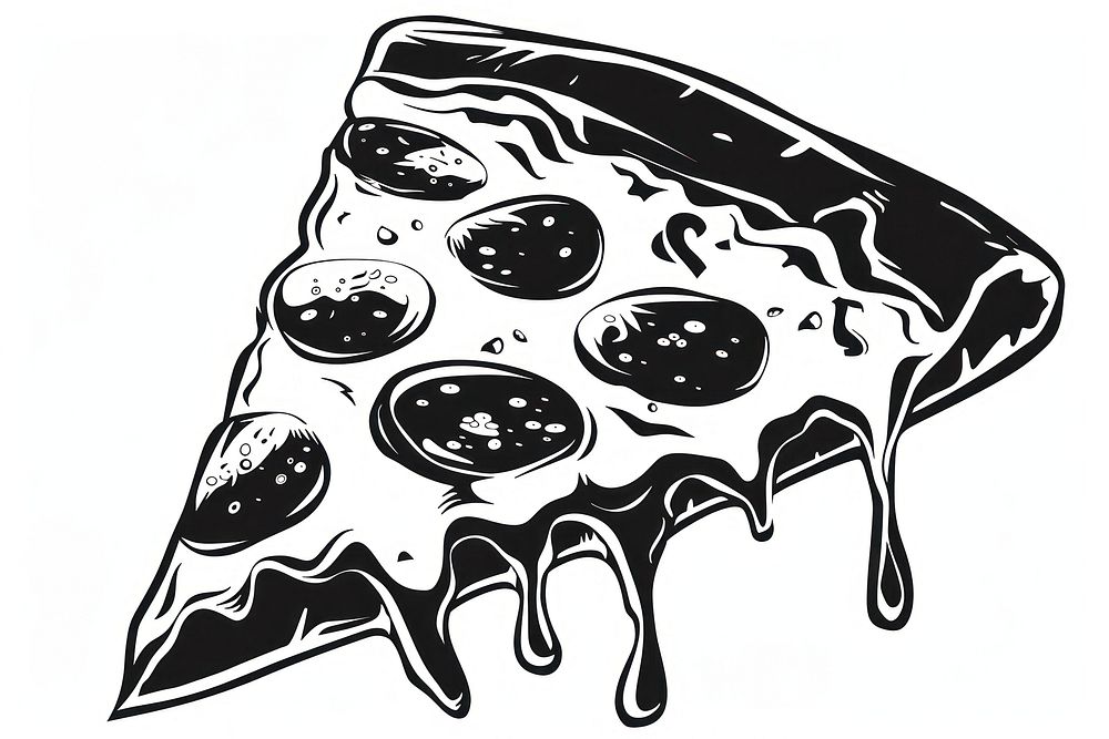 Pizza silhouette art illustrated stencil.