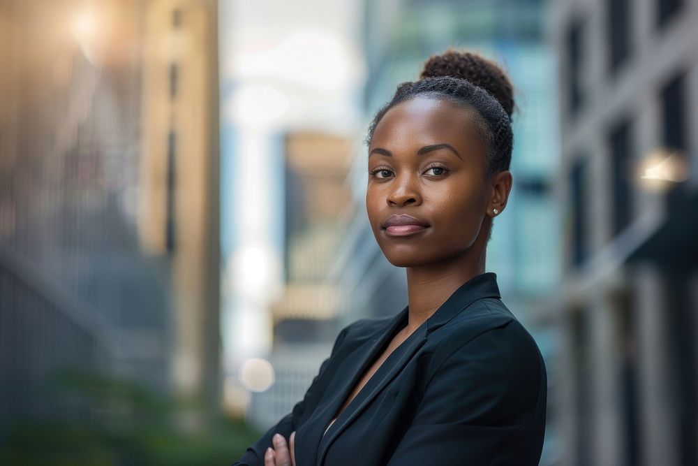 Photo of black business woman person human face.