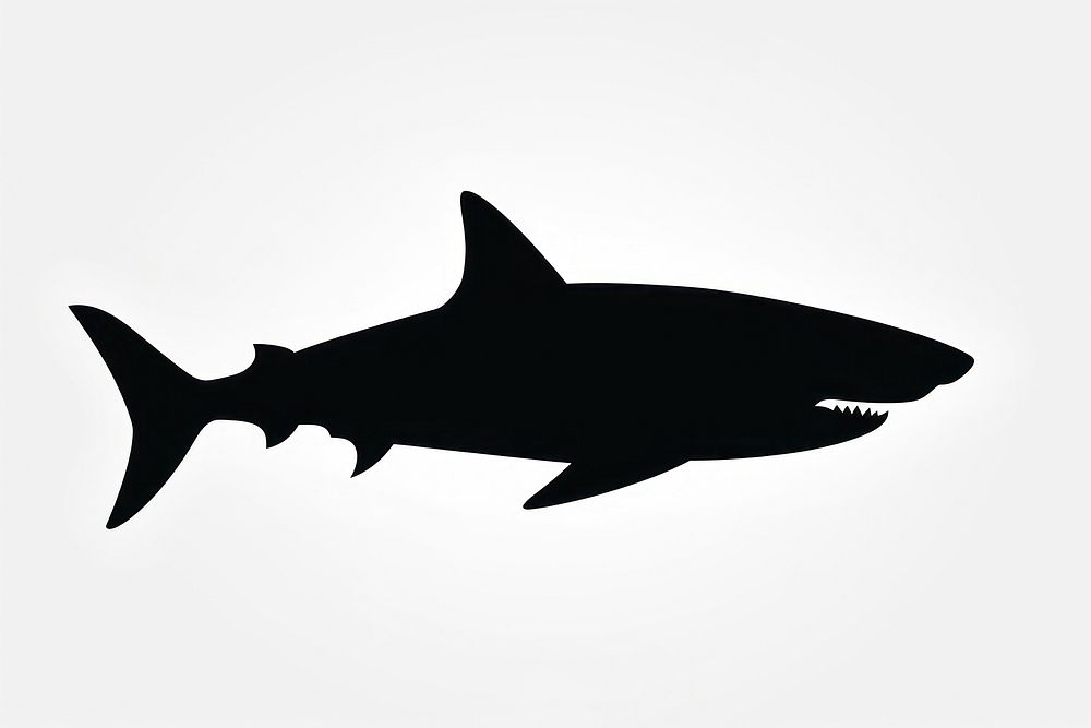 Shark silhouette animal fish sea life.