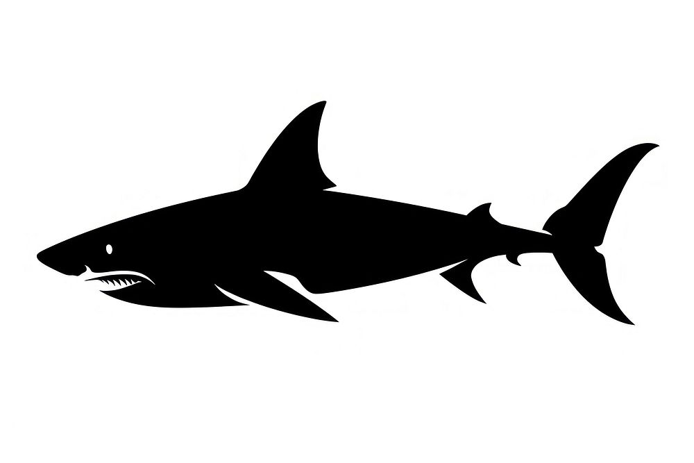 Shark silhouette stencil animal fish.