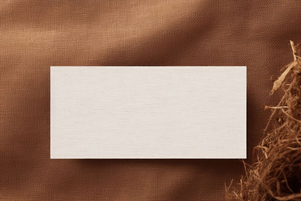 Empty white business card mockup outdoors canvas nature.