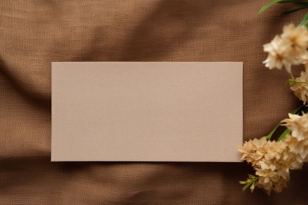 Empty business card mockup envelope blossom flower.