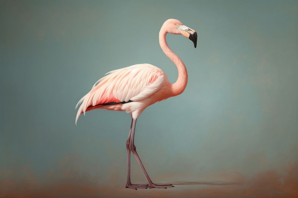 A close up on pale a flamingo animal bird.