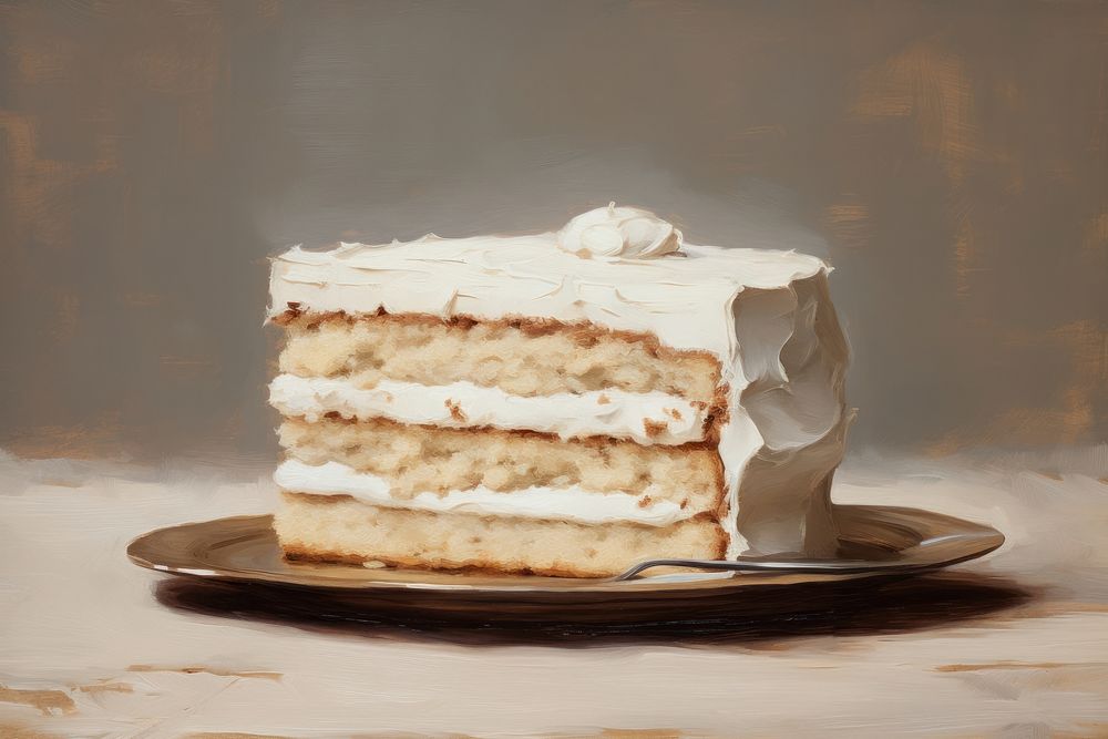 Clsoe up on pale cake sandwich tiramisu dessert.