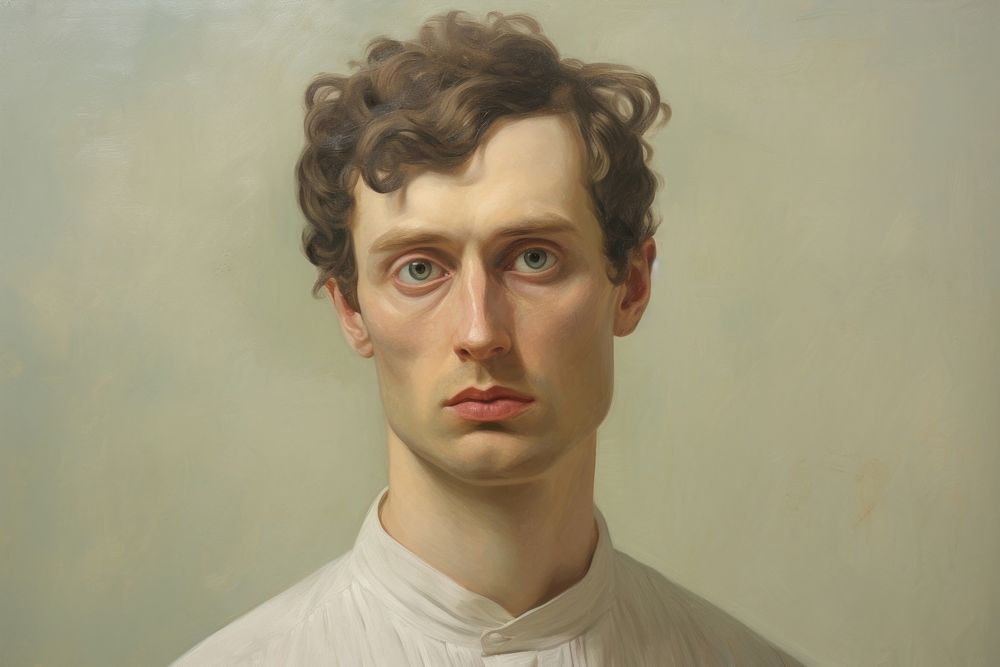 Oil painting of pale a man photography portrait person.