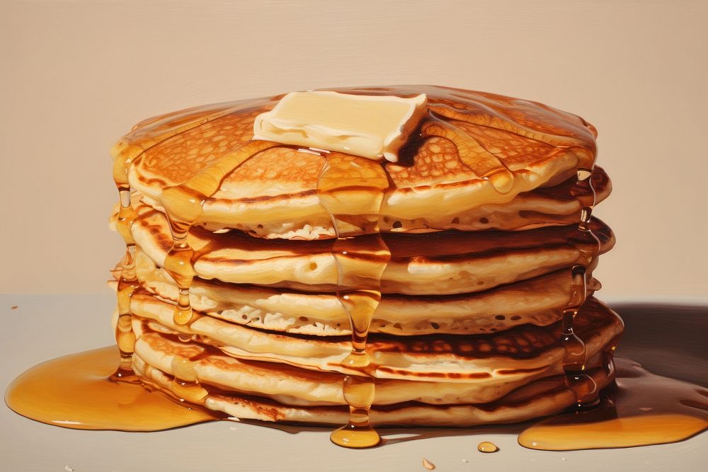 Close up on pale pancakes dessert bread crepe.