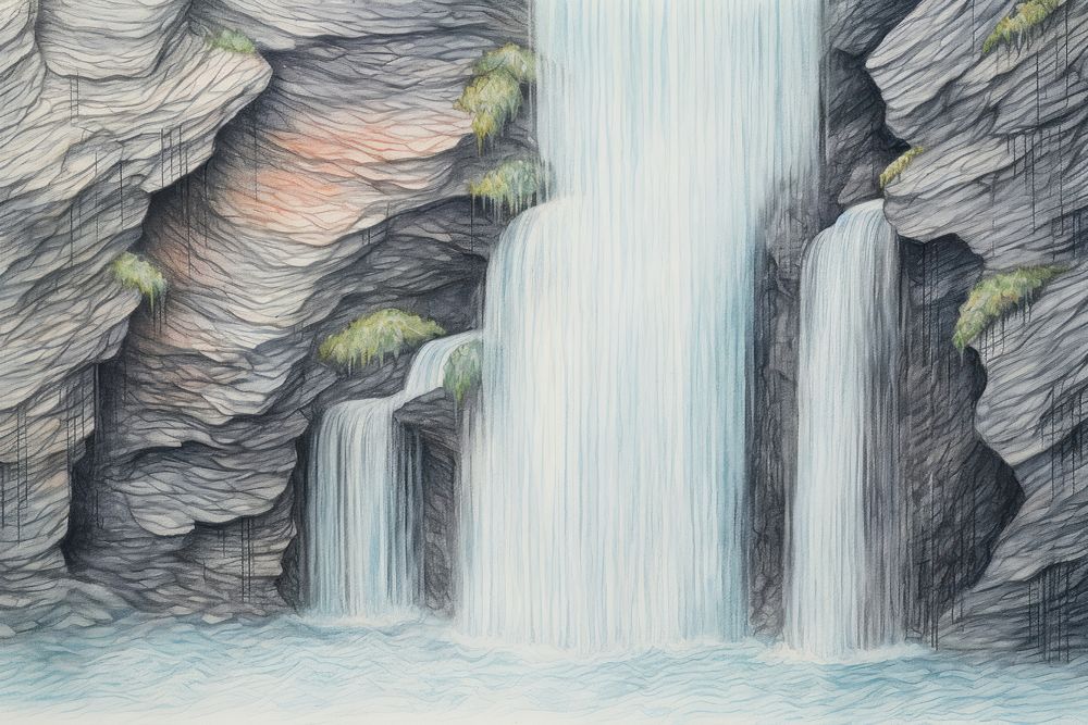 Waterfall outdoors elephant wildlife. | Free Photo Illustration - rawpixel