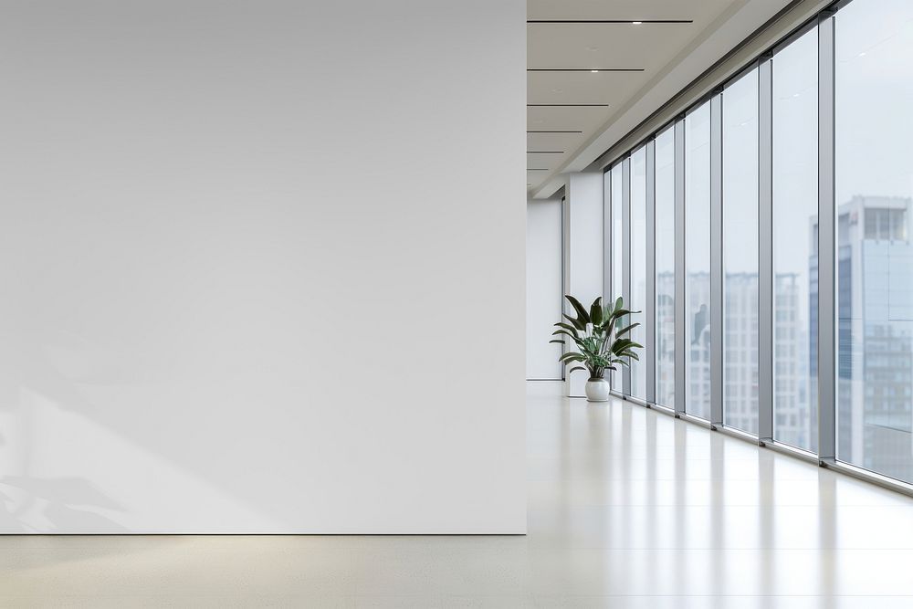 White wall, office interior design