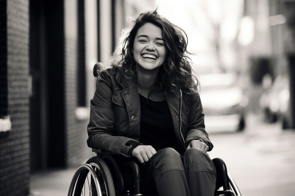 A disabled woman wheelchair photo photography.