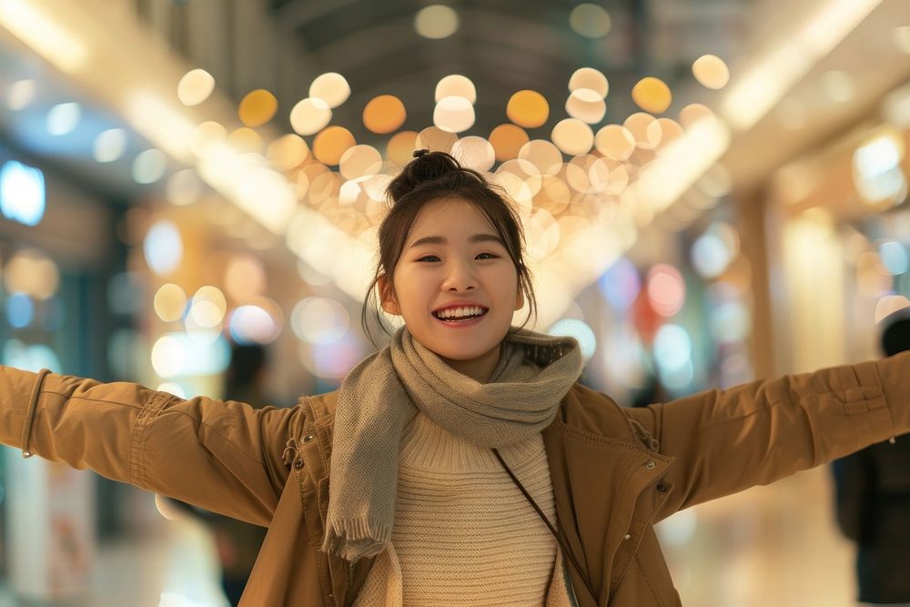 Korean woman happy clothing apparel.