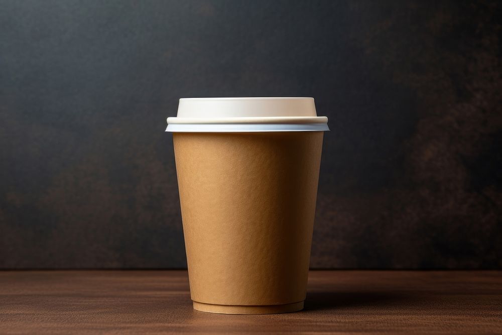 Cardboard coffee cup with handles beverage drink mug.