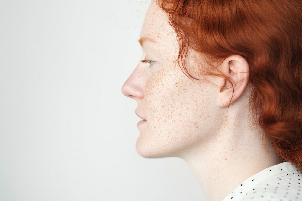 Woman with freckles face person female.