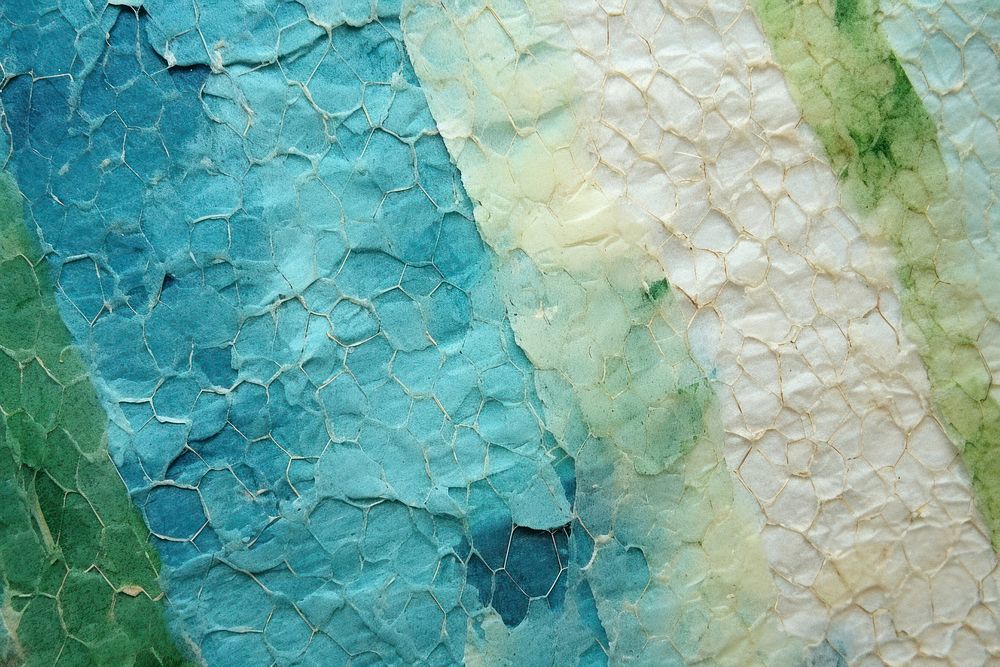 Plant fibre mulberry paper texture turquoise.