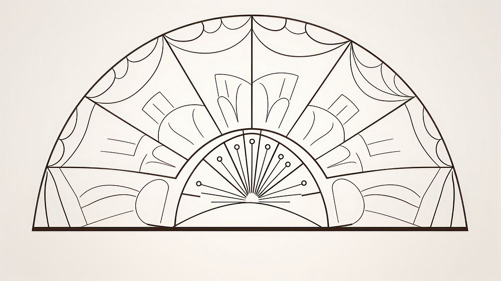 Umbrella divider ornament architecture drawing sketch.