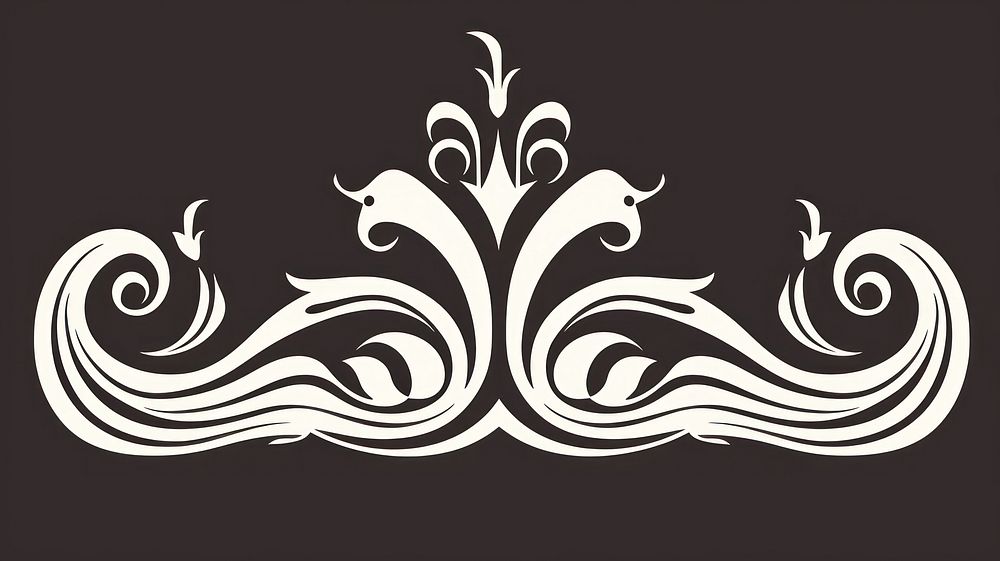 Swan divider ornament pattern art calligraphy.