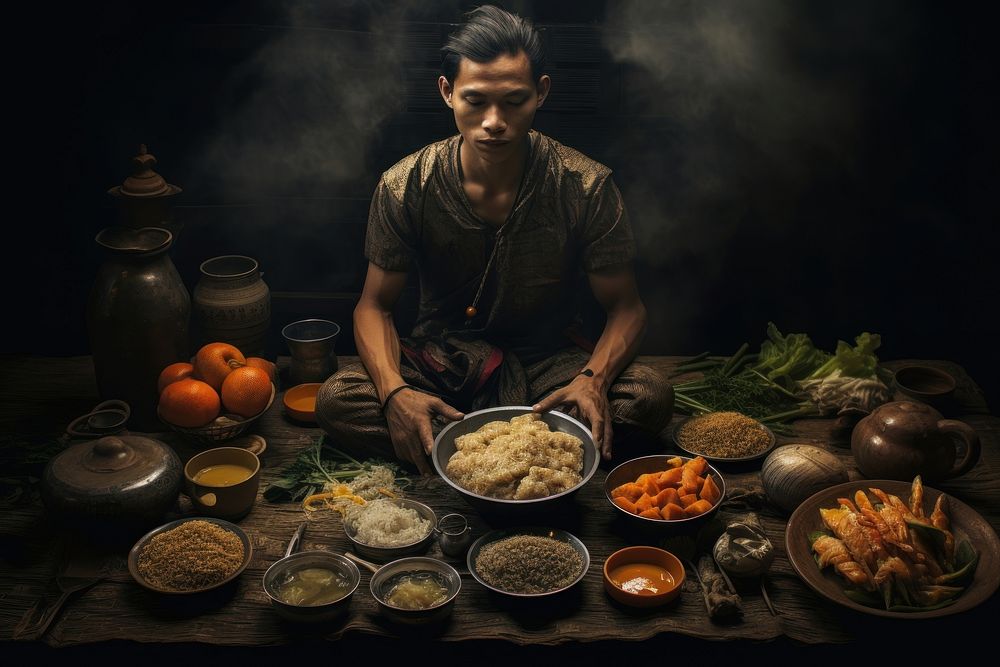 Thai person food cooking human.