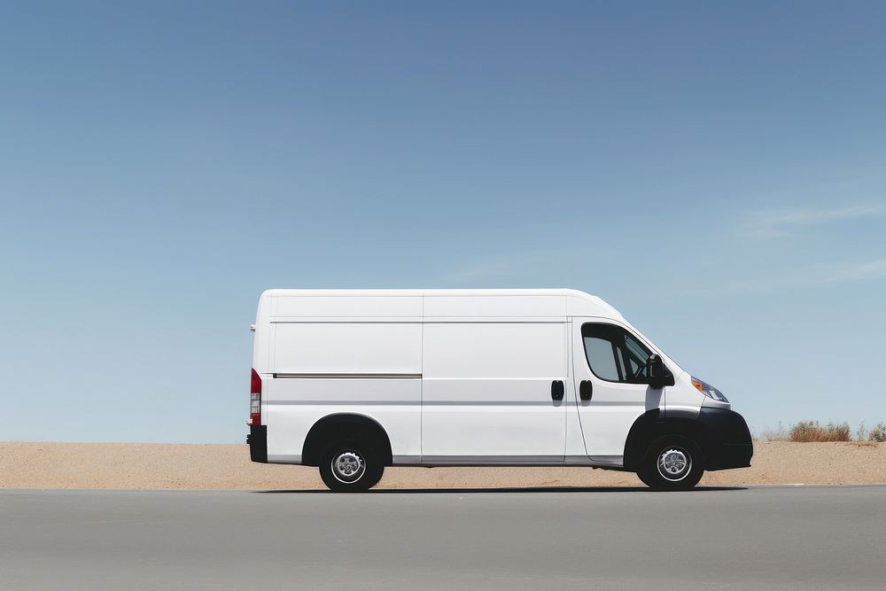 Van vehicle truck road. AI generated Image by rawpixel.