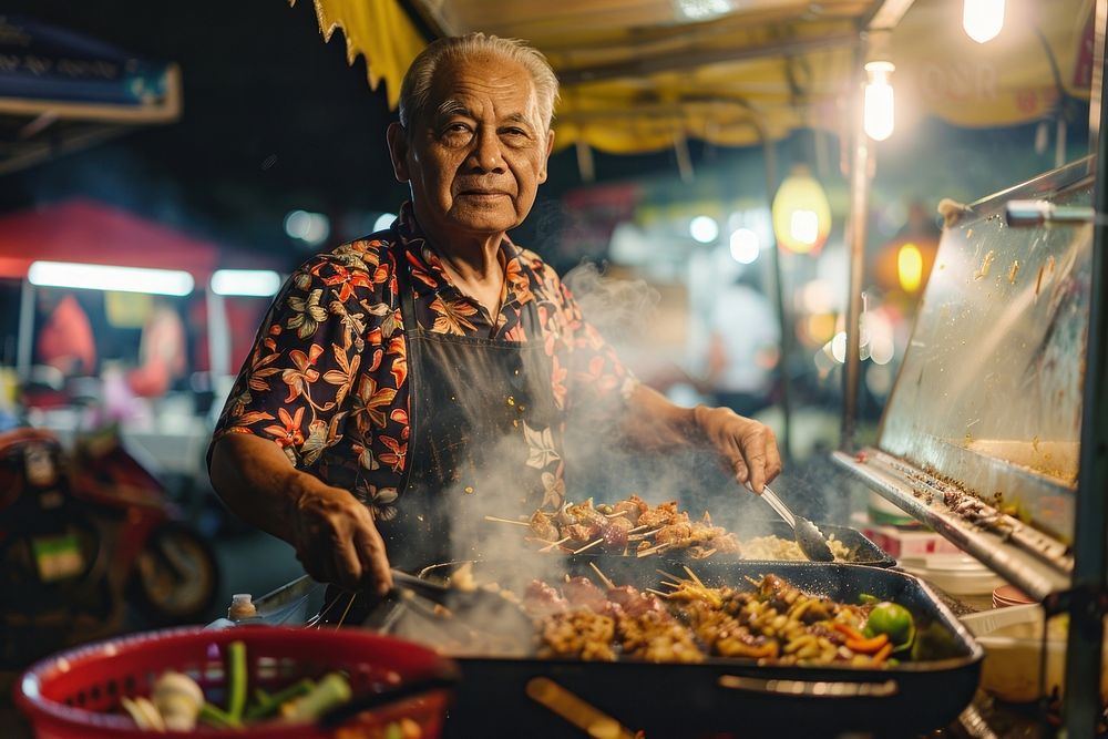 Malaysian cooking food man.