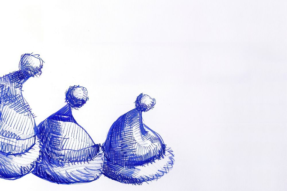 Vintage drawing christmas hats illustrated sketch doodle.