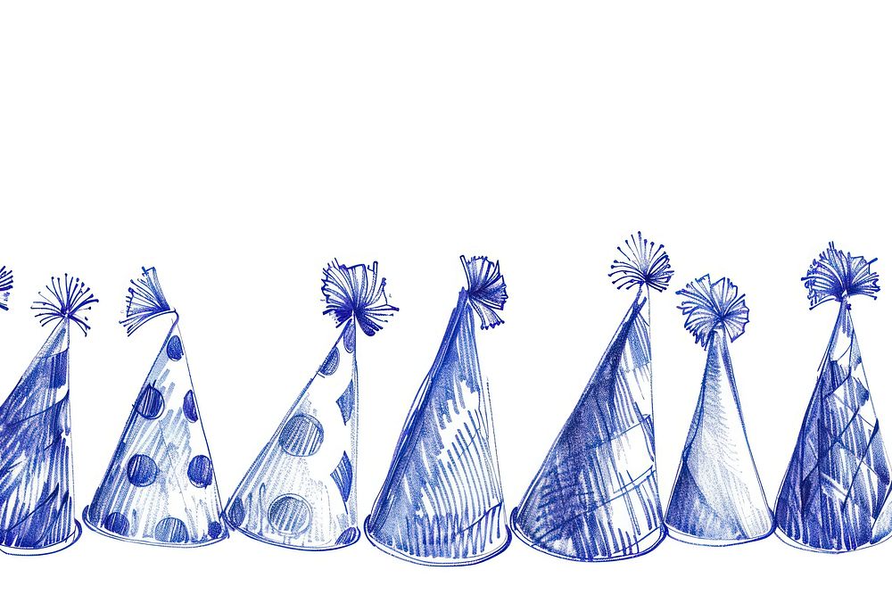 Vintage drawing party hats clothing apparel.