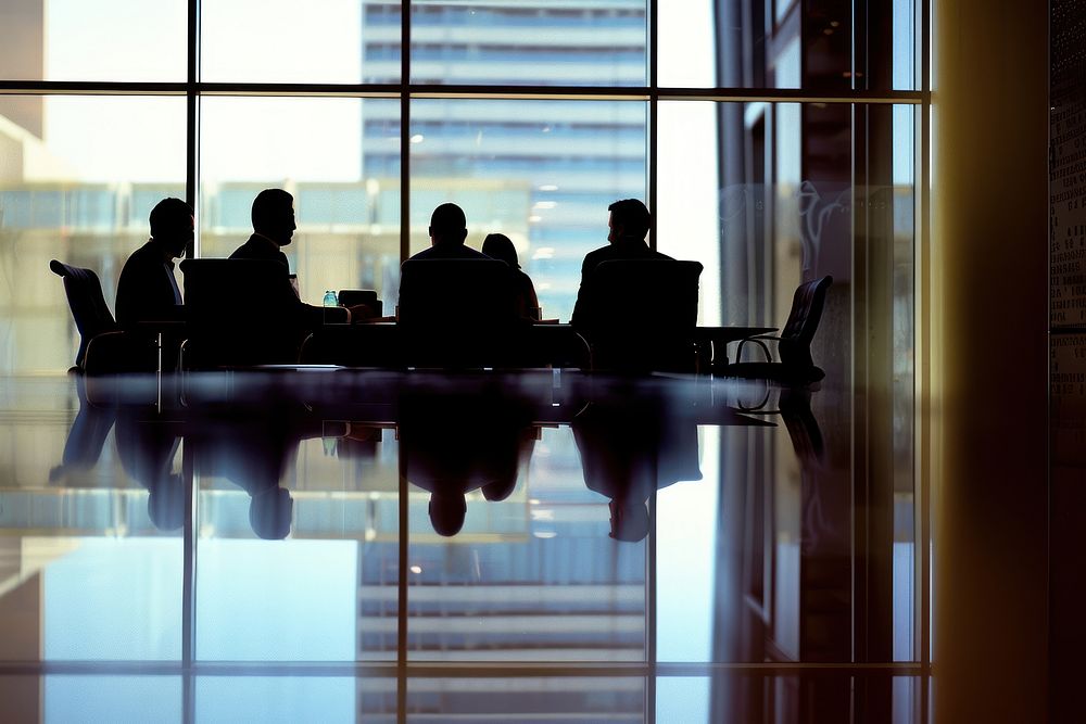 Teamwork furniture terminal indoors.