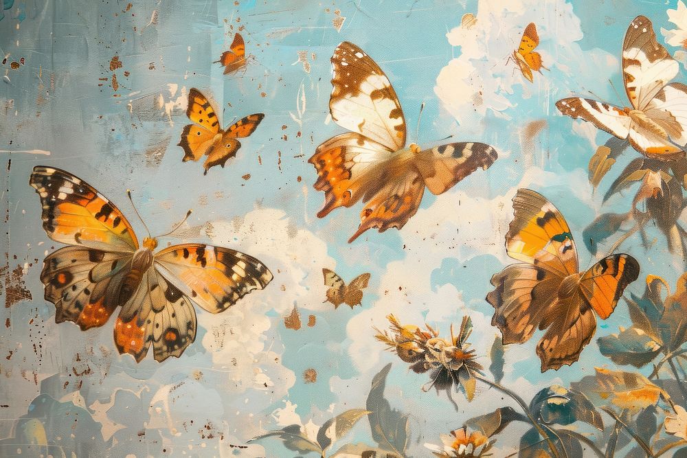 Butterflies frame painting art butterfly.