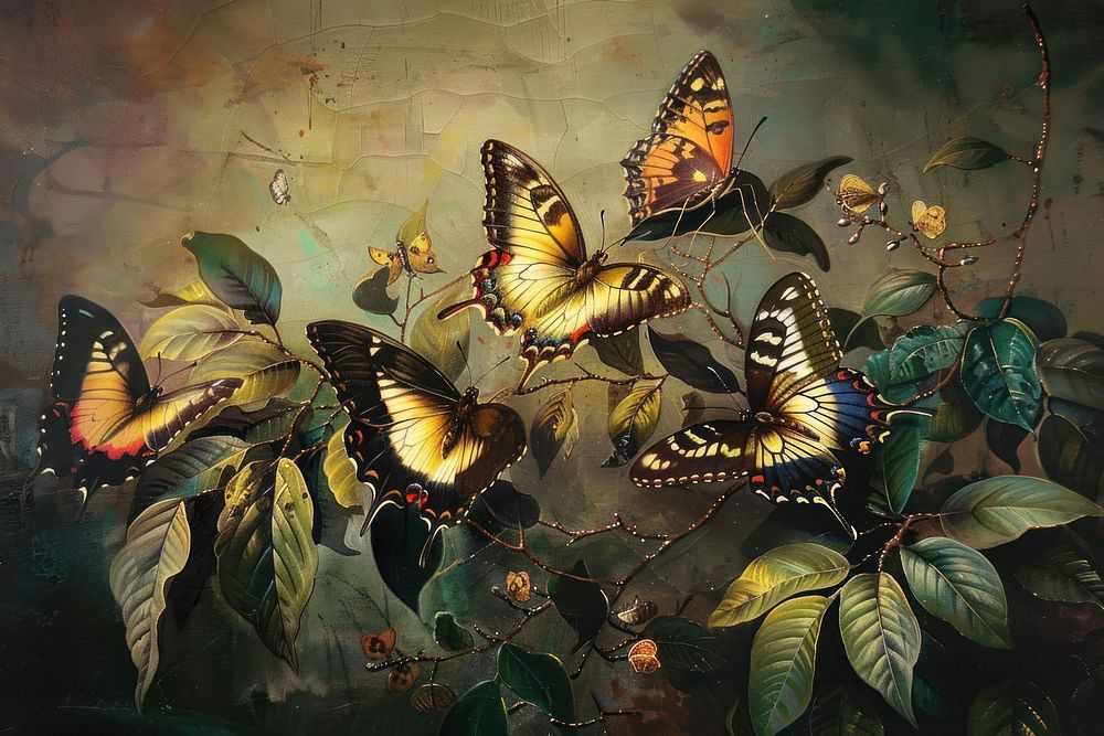 Butterflies painting butterfly animal.
