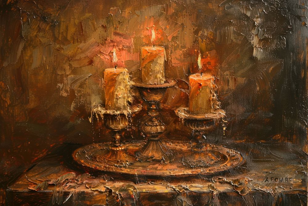 Candles painting art architecture.