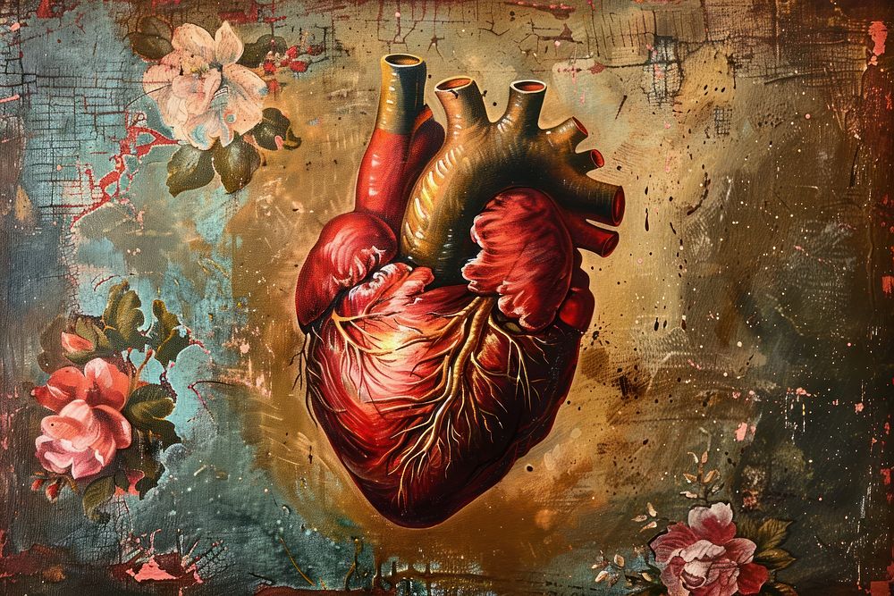 Heart painting representation creativity.