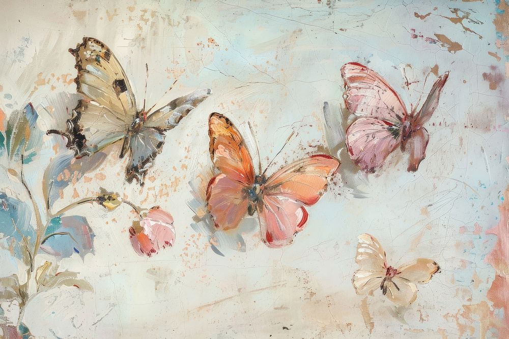 Pastel butterflies painting art butterfly.