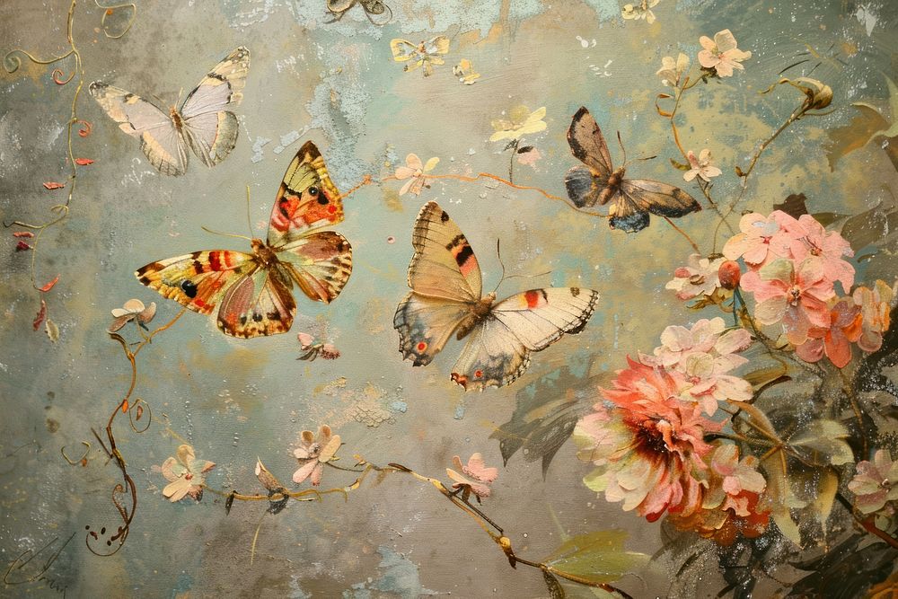 Pastel butterflies painting art butterfly.