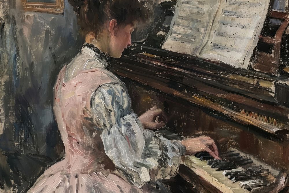 Pianist keyboard painting musician.