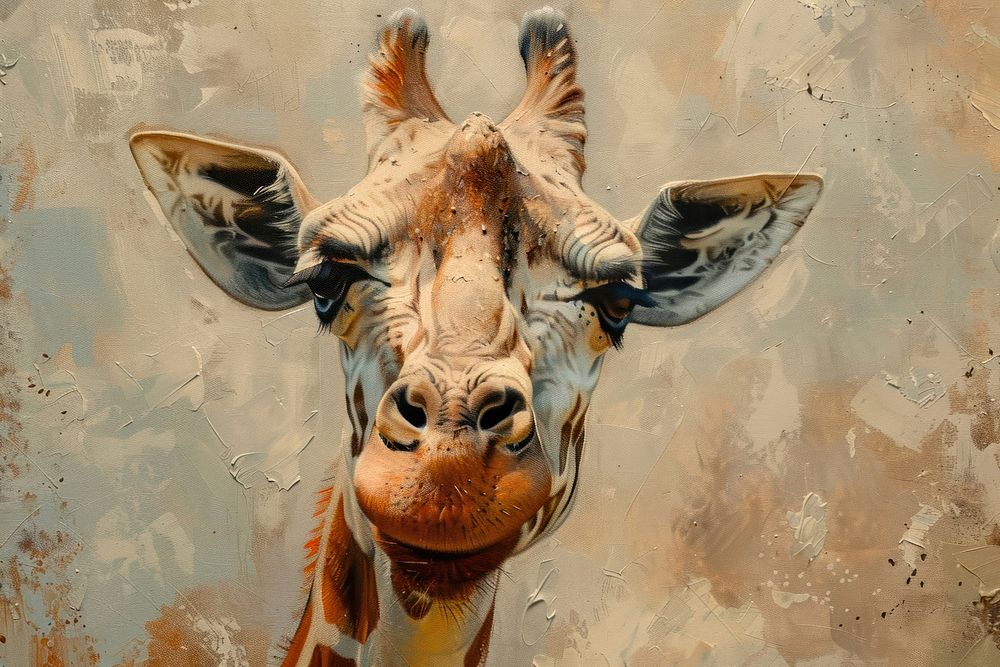 Close up on pale zoo wildlife dinosaur giraffe.