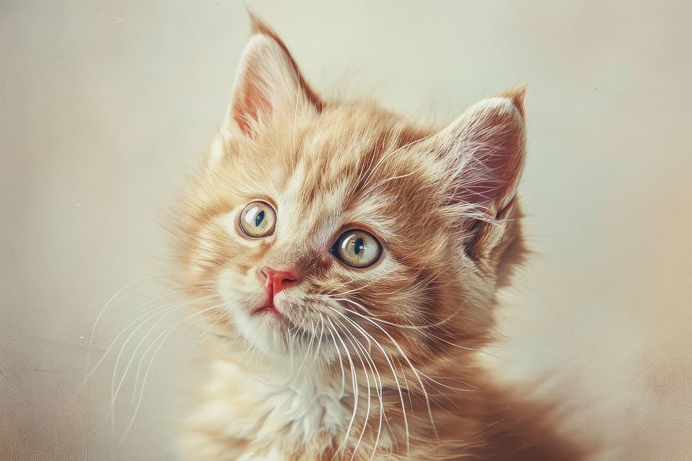 Close up on pale kitten animal mammal cat.