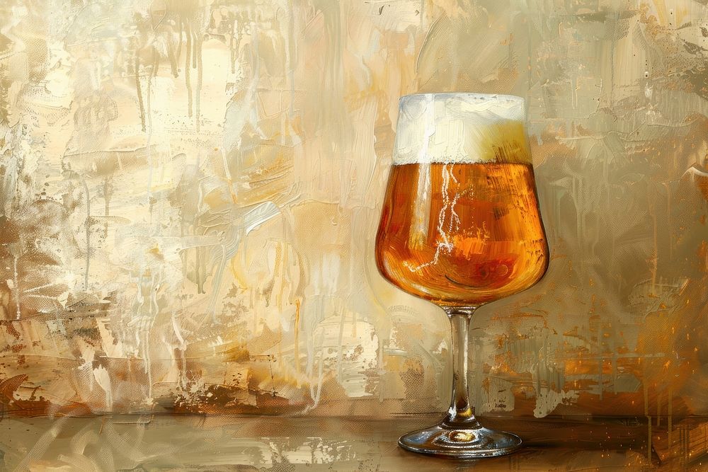 Close up on pale beer painting beverage alcohol.