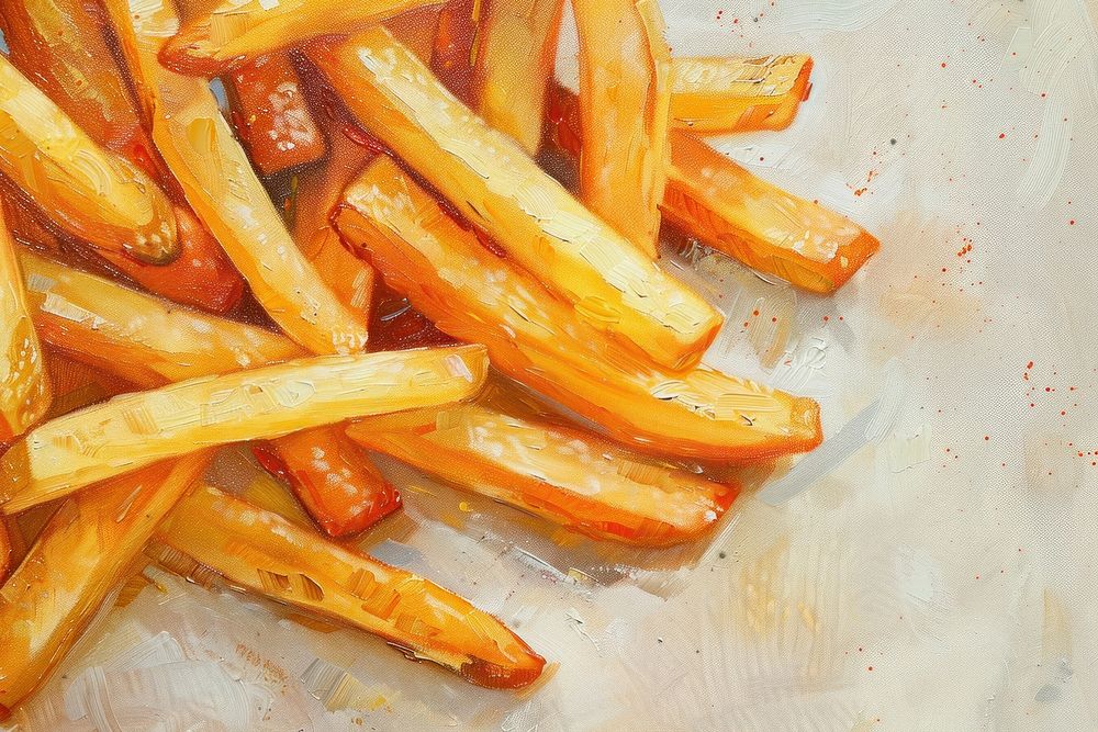 Close up on pale frenchfries food.