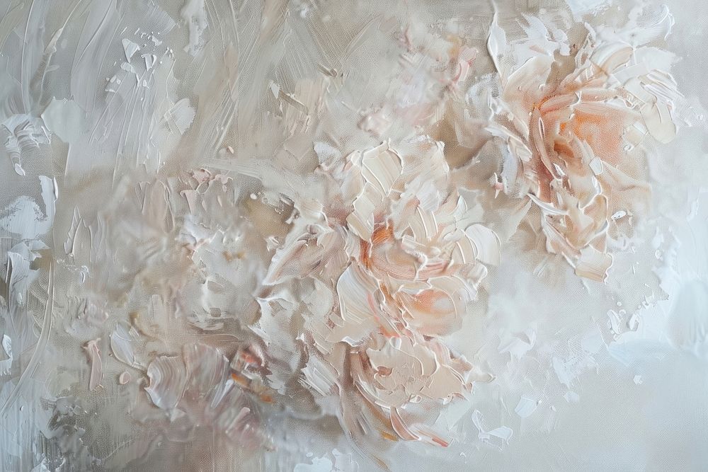 Close up on pale studio backdrop painting chandelier carnation.