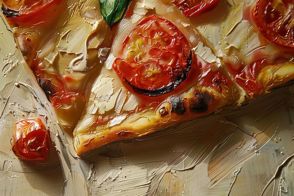 Close up on pale pizza dessert ketchup pastry.