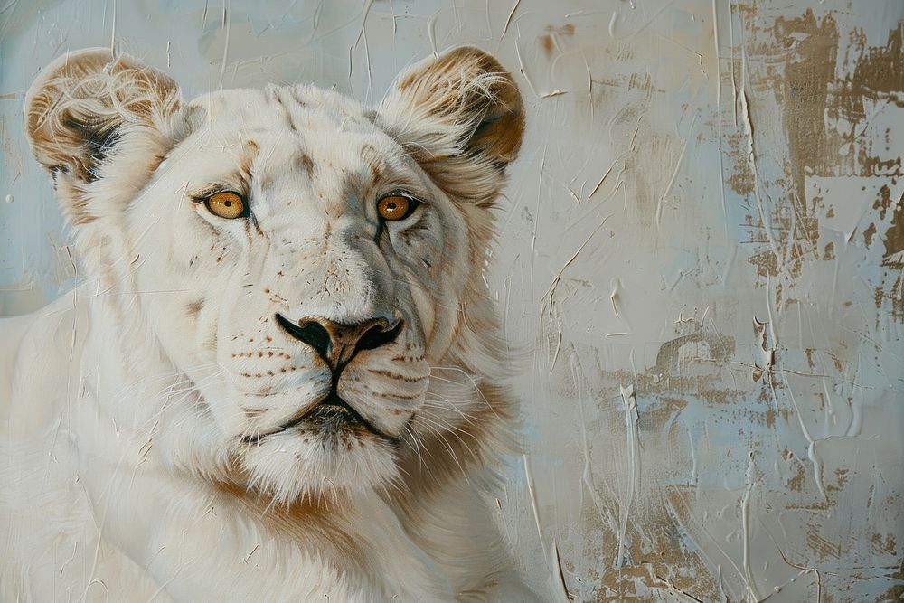 Close up on pale zoo painting wildlife animal.