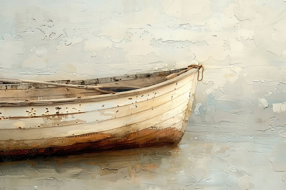 Close up on pale boat painting transportation watercraft.