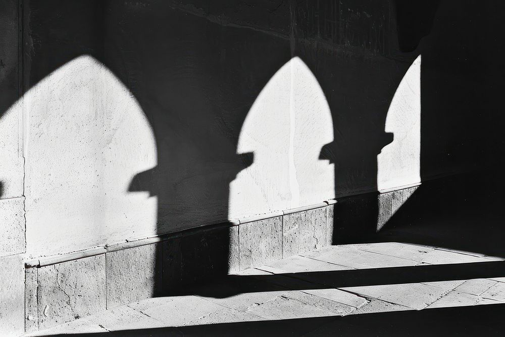 Shadow architecture arched wall.