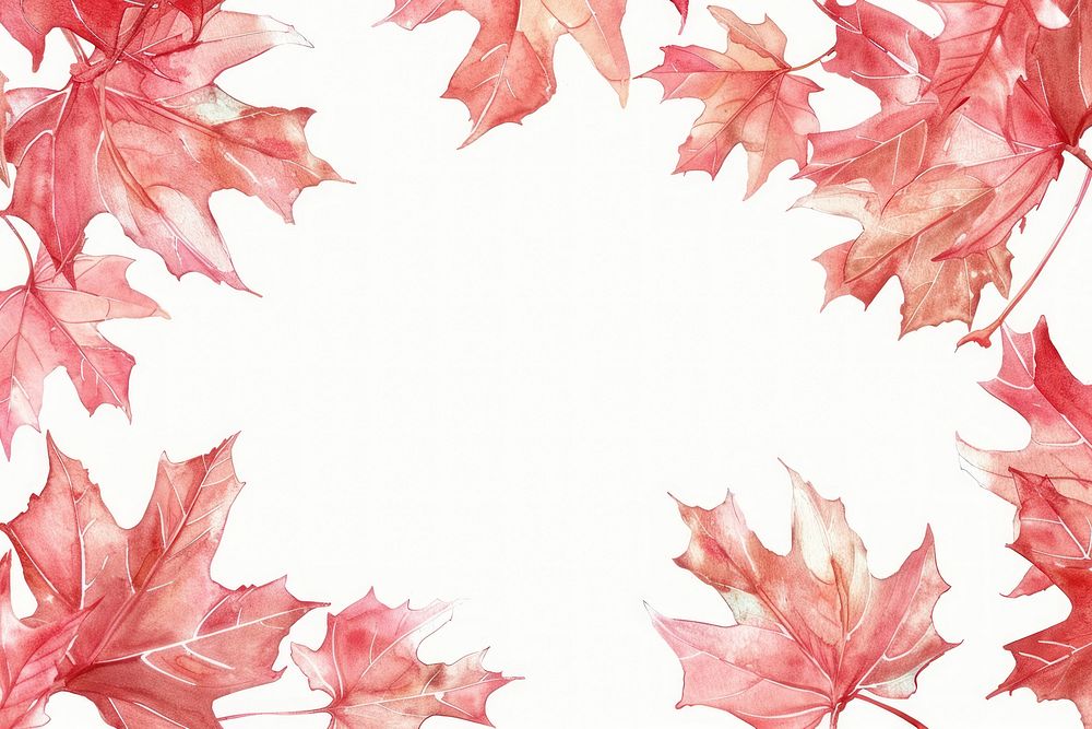 Maple leaf border watercolor backgrounds plant tree.