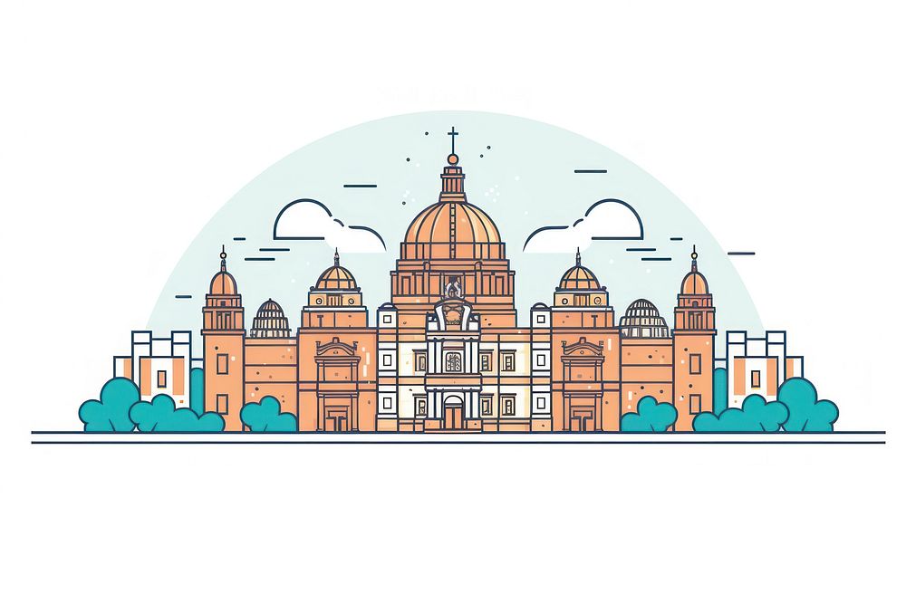 Mexico city icon architecture building diagram.