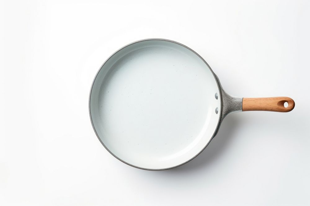 Ceramic pan wok white background simplicity.