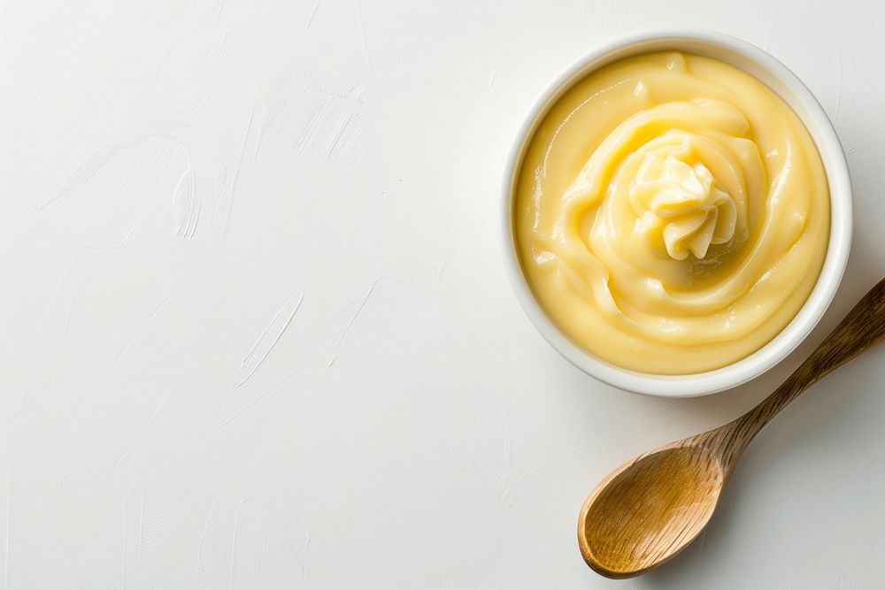 Custard dessert cream spoon.