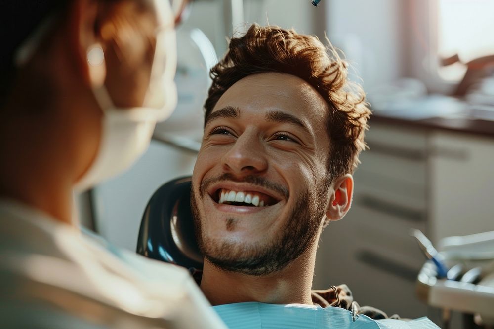 Man smiling with white teeth adult smile relaxation.